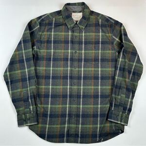 Authentic Vintage Weatherproof Mens SZ L Casual Plaid Shirt Navy Green